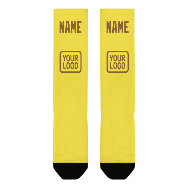 Custom Light Yellow Khaki Knee-High Sock