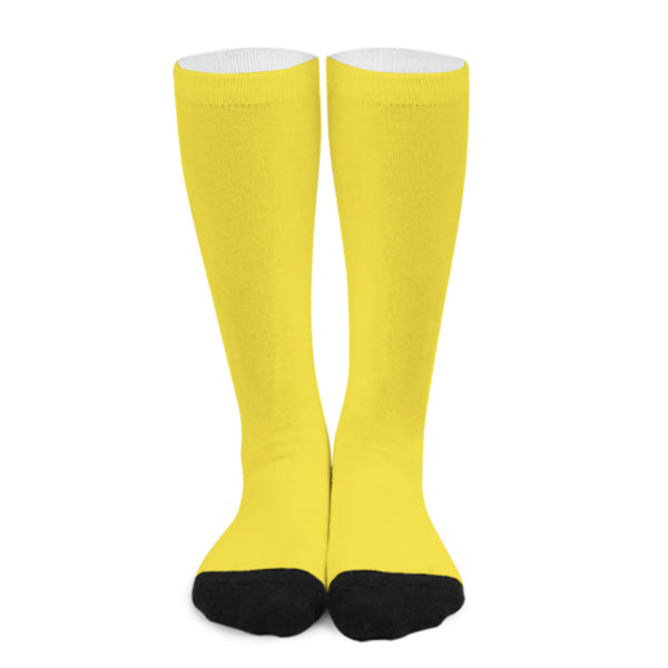 Custom Light Yellow Light Yellow Knee-High Sock