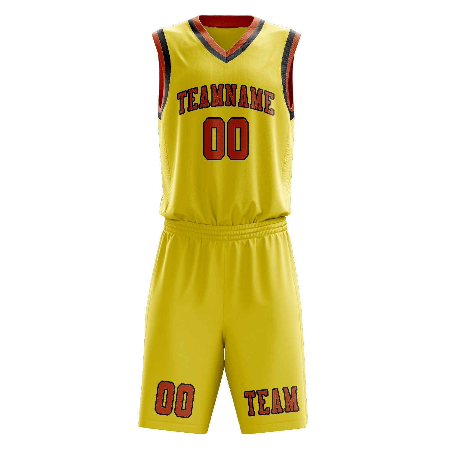 Custom Light Yellow Orange Basketball Set