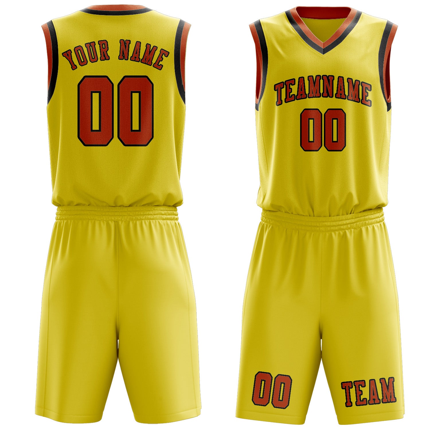 Custom Light Yellow Orange Basketball Set