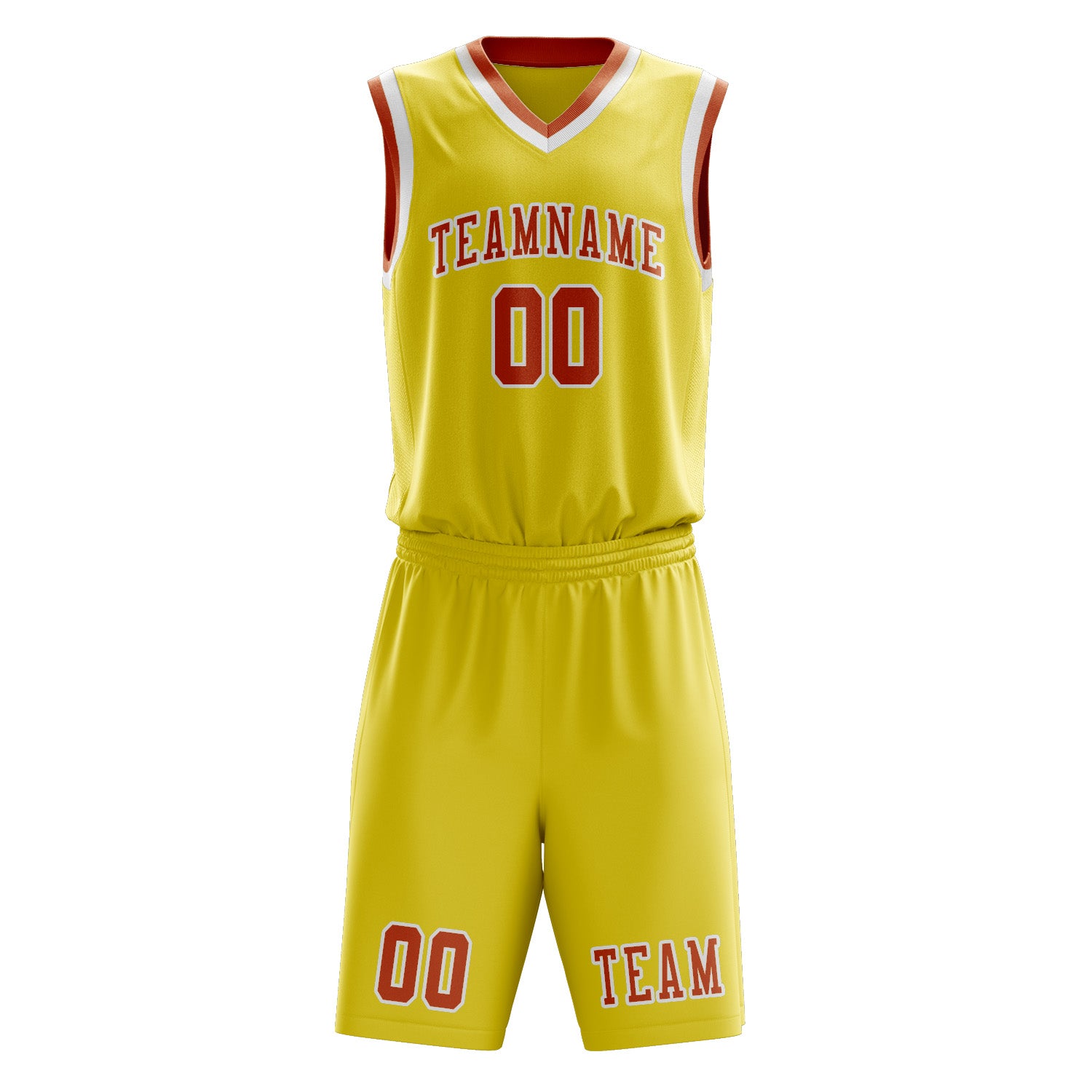 Custom Light Yellow Orange Basketball Set