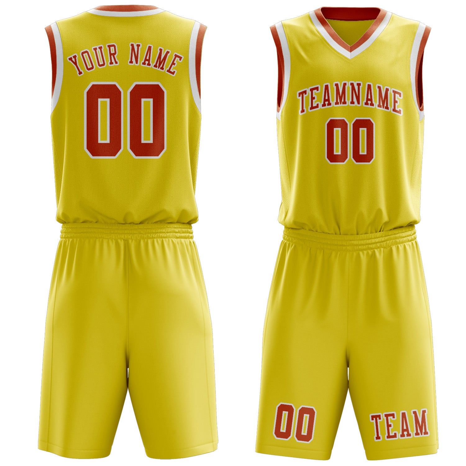 Custom Light Yellow Orange Basketball Set