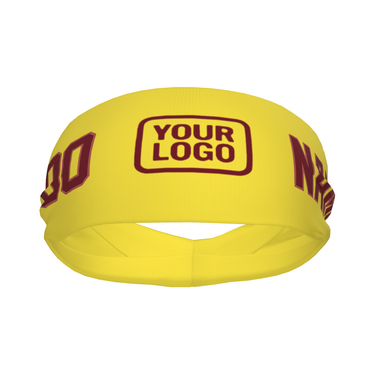 Custom Light Yellow Crimson Red Sports headband