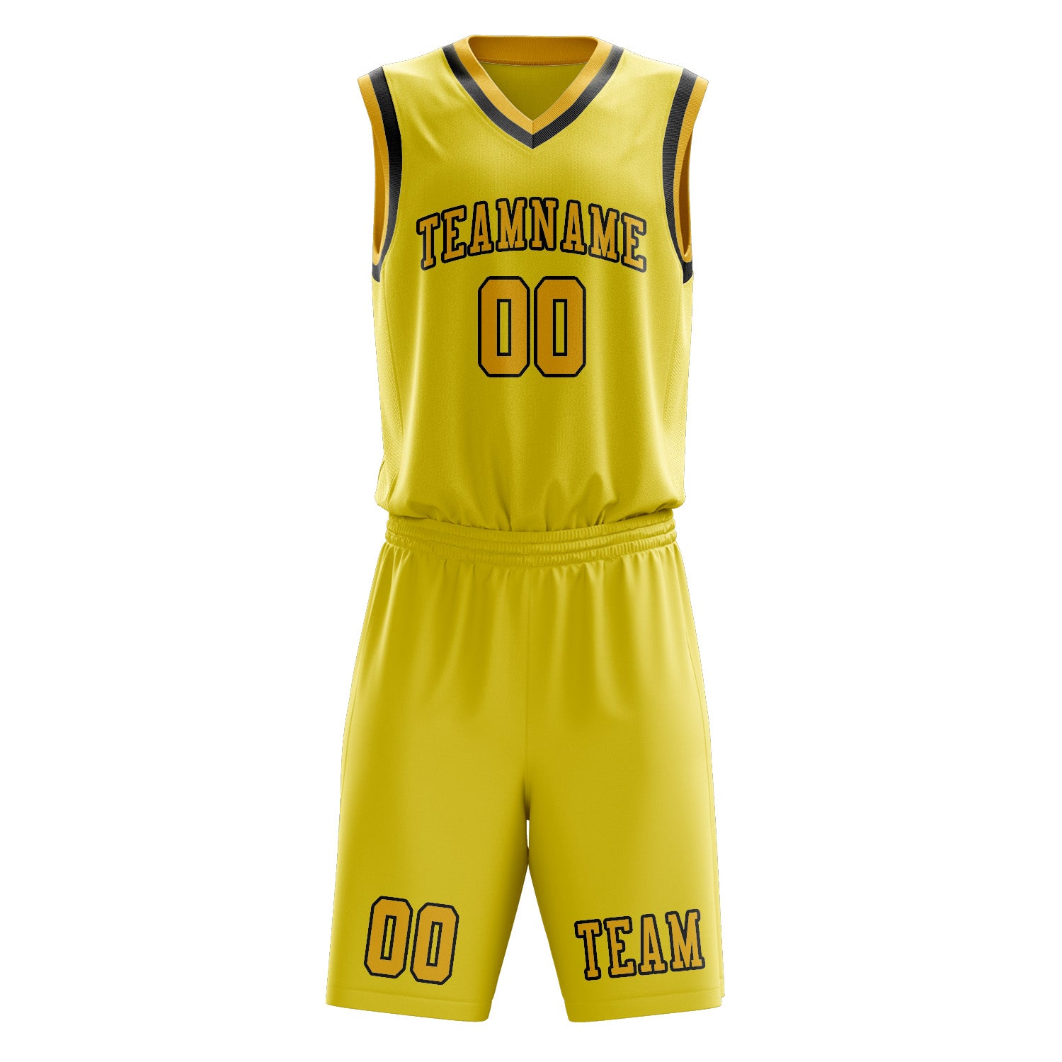 Custom Light Yellow Gold Basketball Set