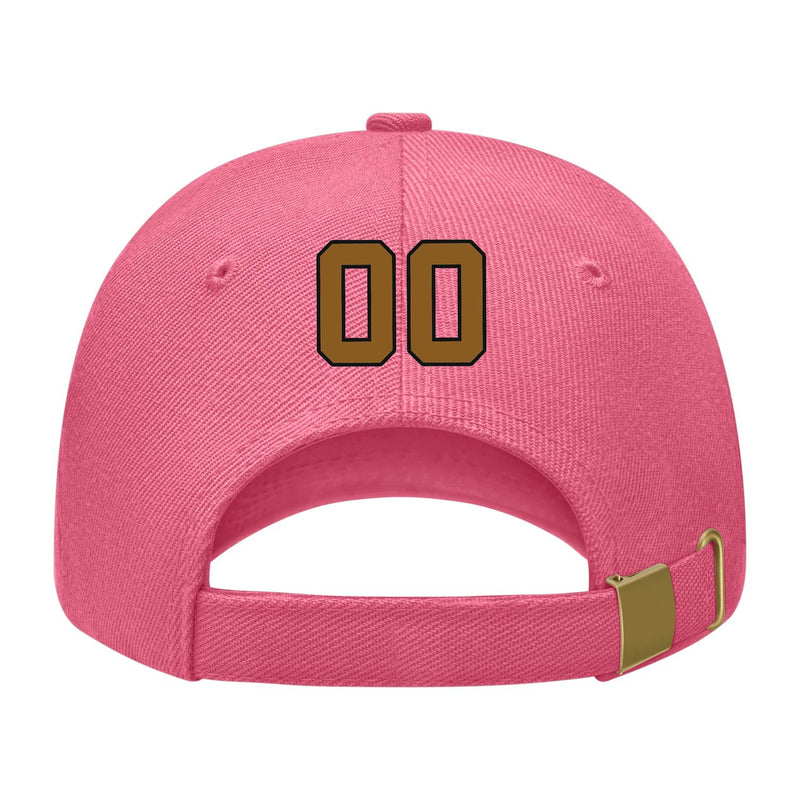 Custom Light Coral Red Dark Green Hat 26B21722