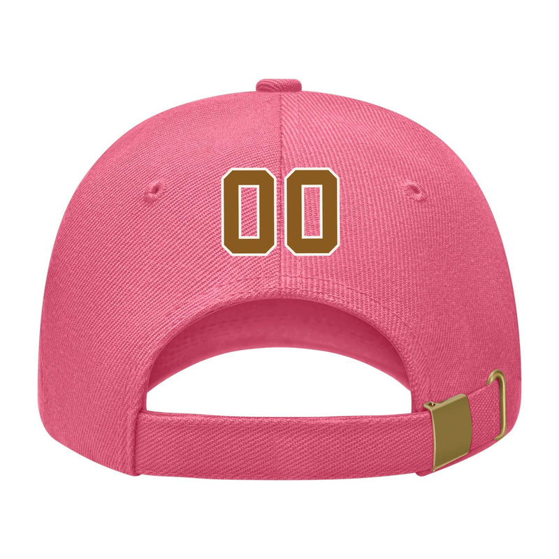 Custom Light Coral Red Dark Green Hat 26B21822