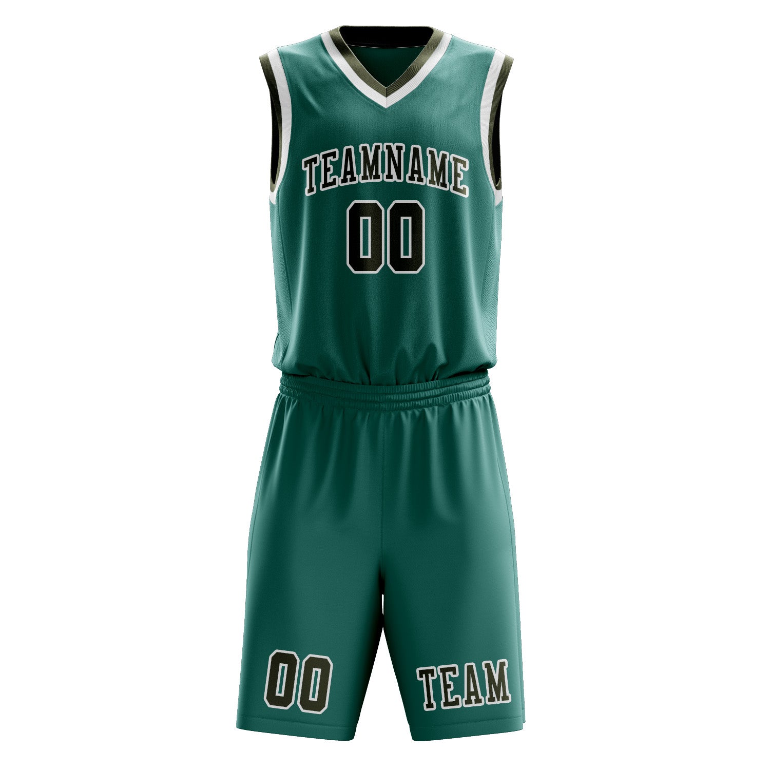 Custom Blue Green Olive Basketball Set