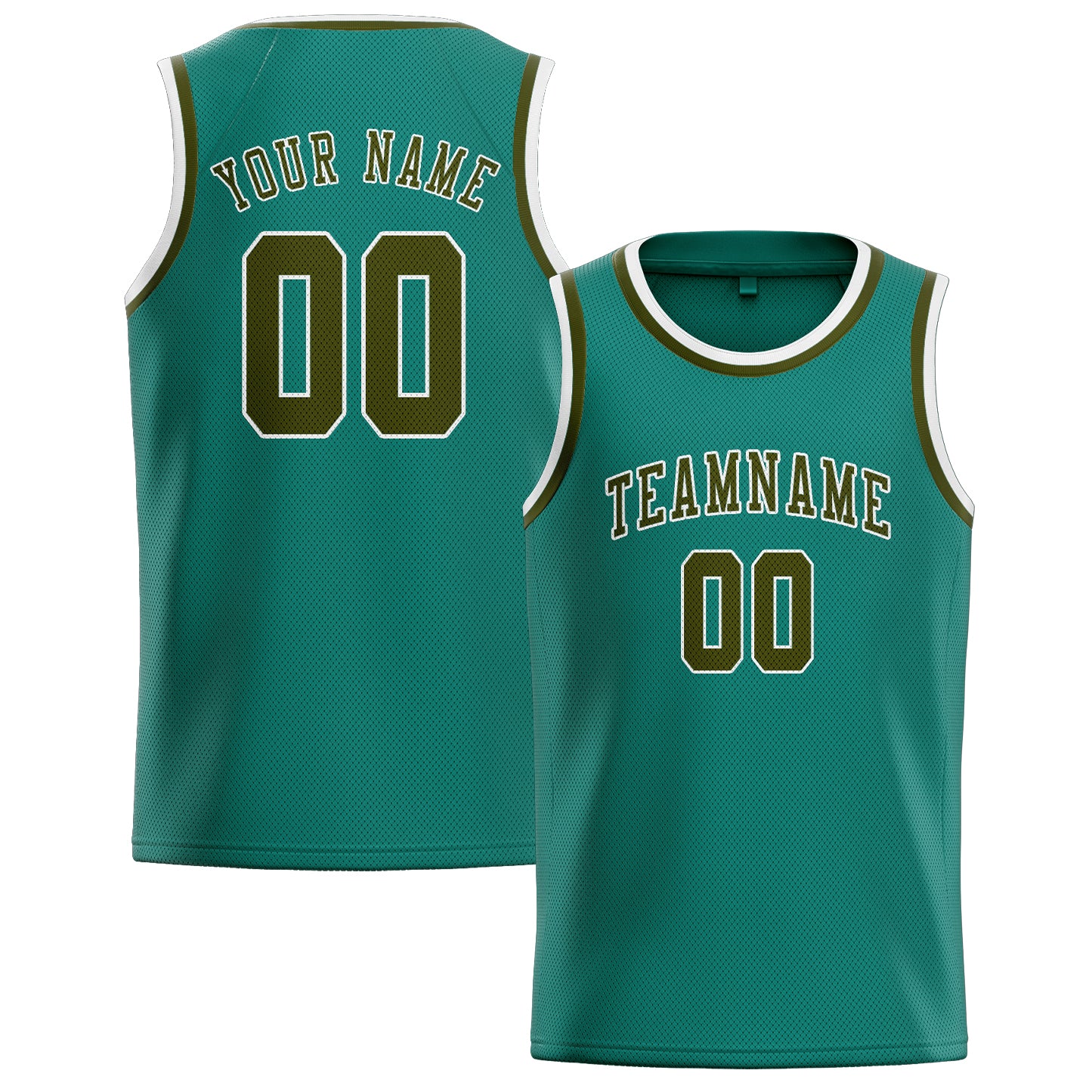 Custom Blue Green Olive Basketball Jersey
