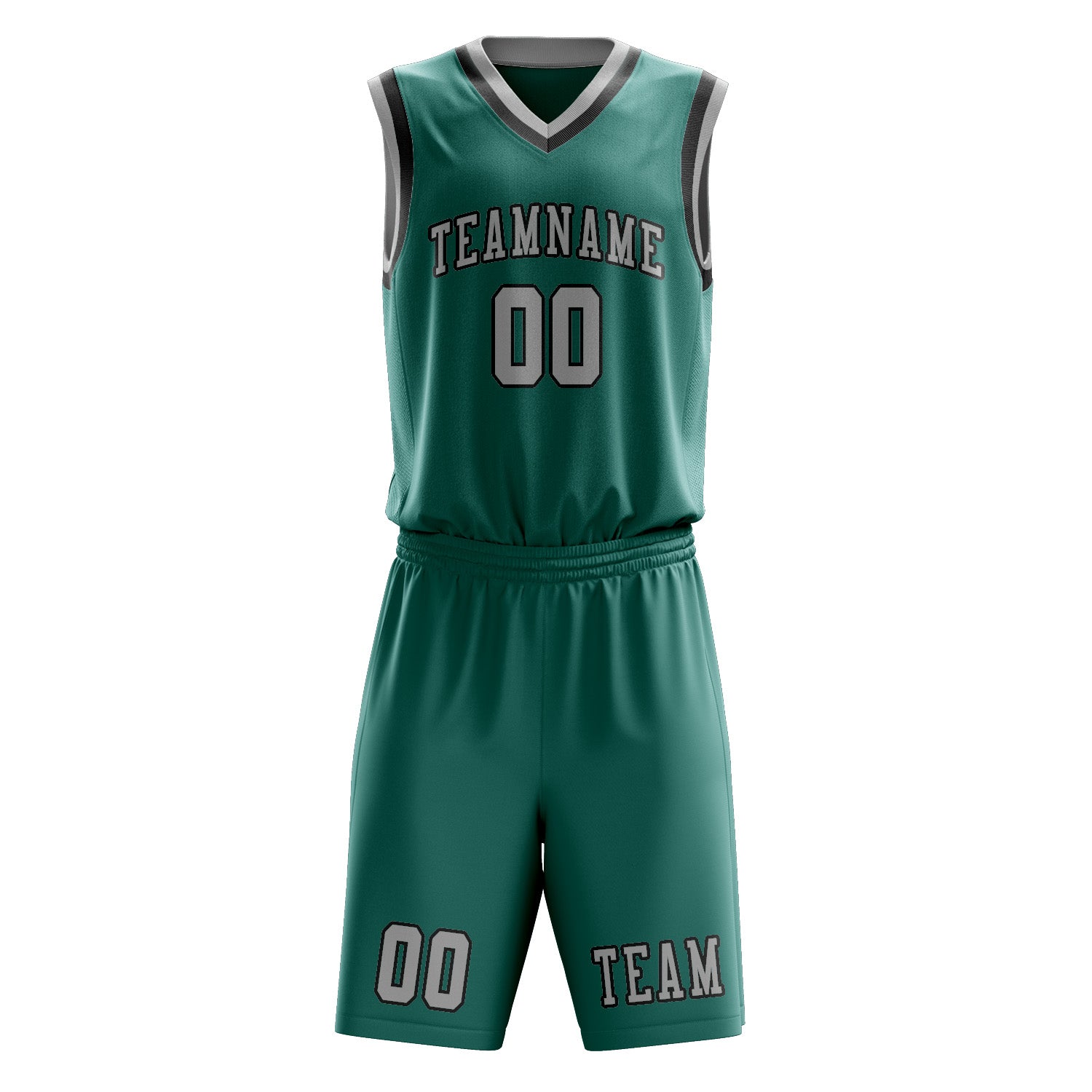 Custom Blue Green Gray Basketball Set