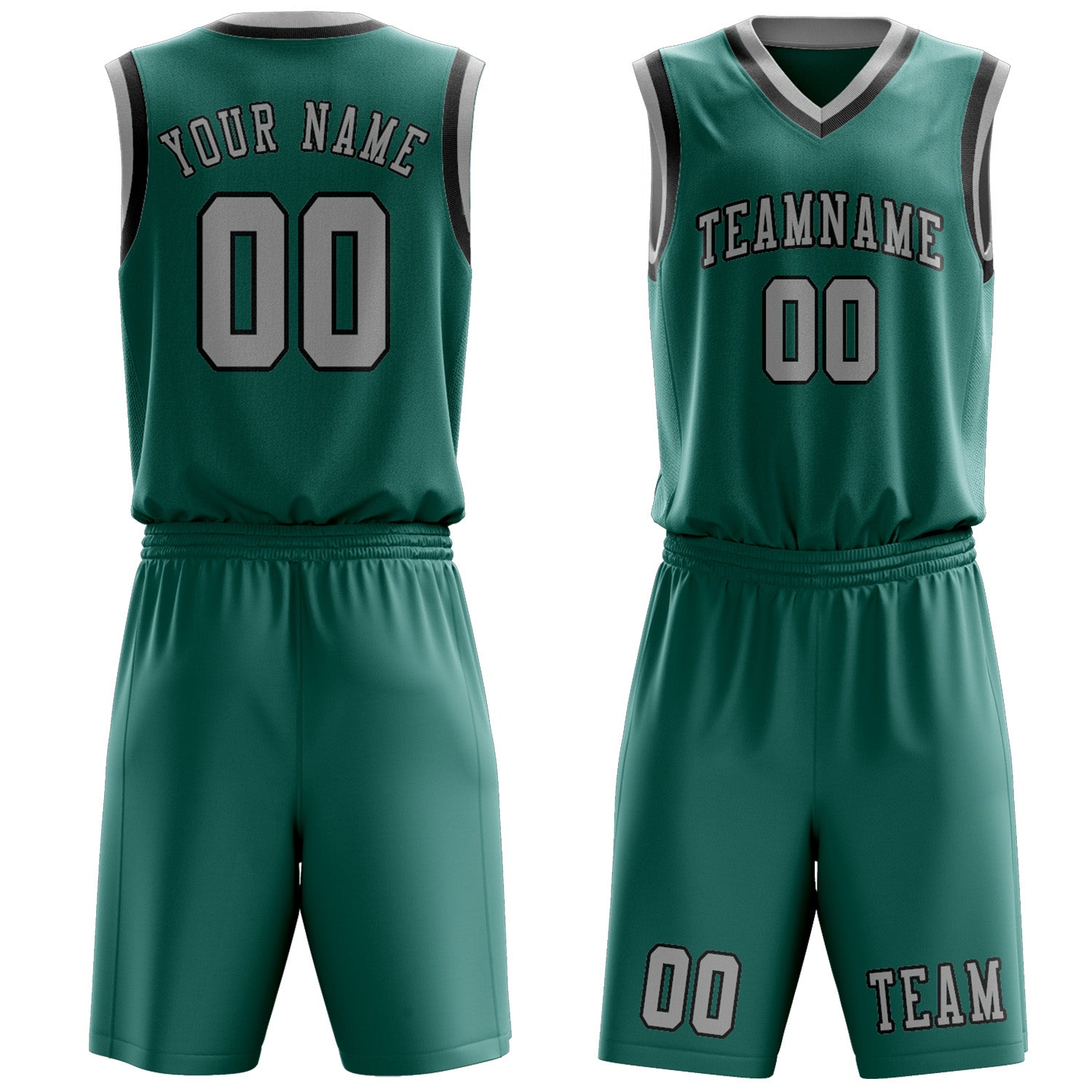 Custom Blue Green Gray Basketball Set