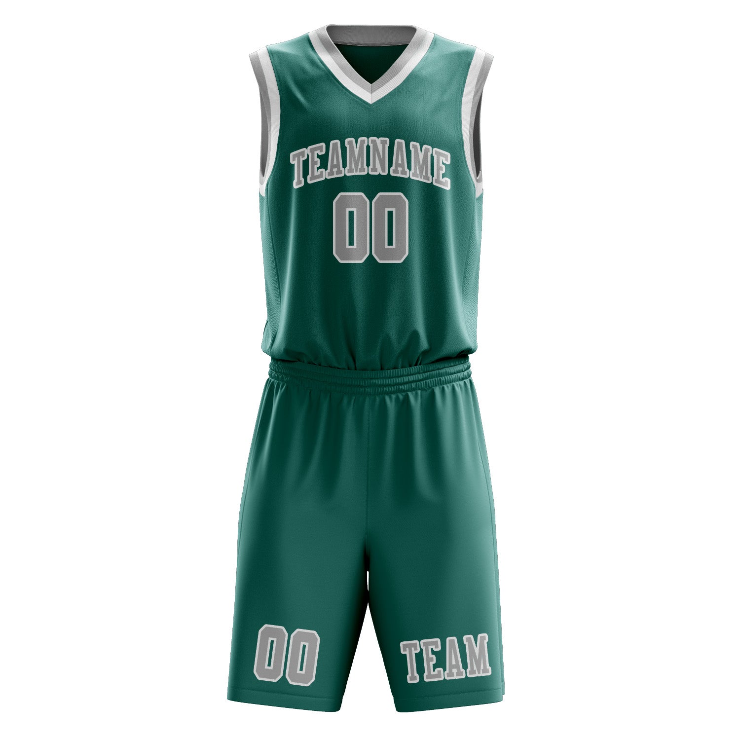 Custom Blue Green Gray Basketball Set