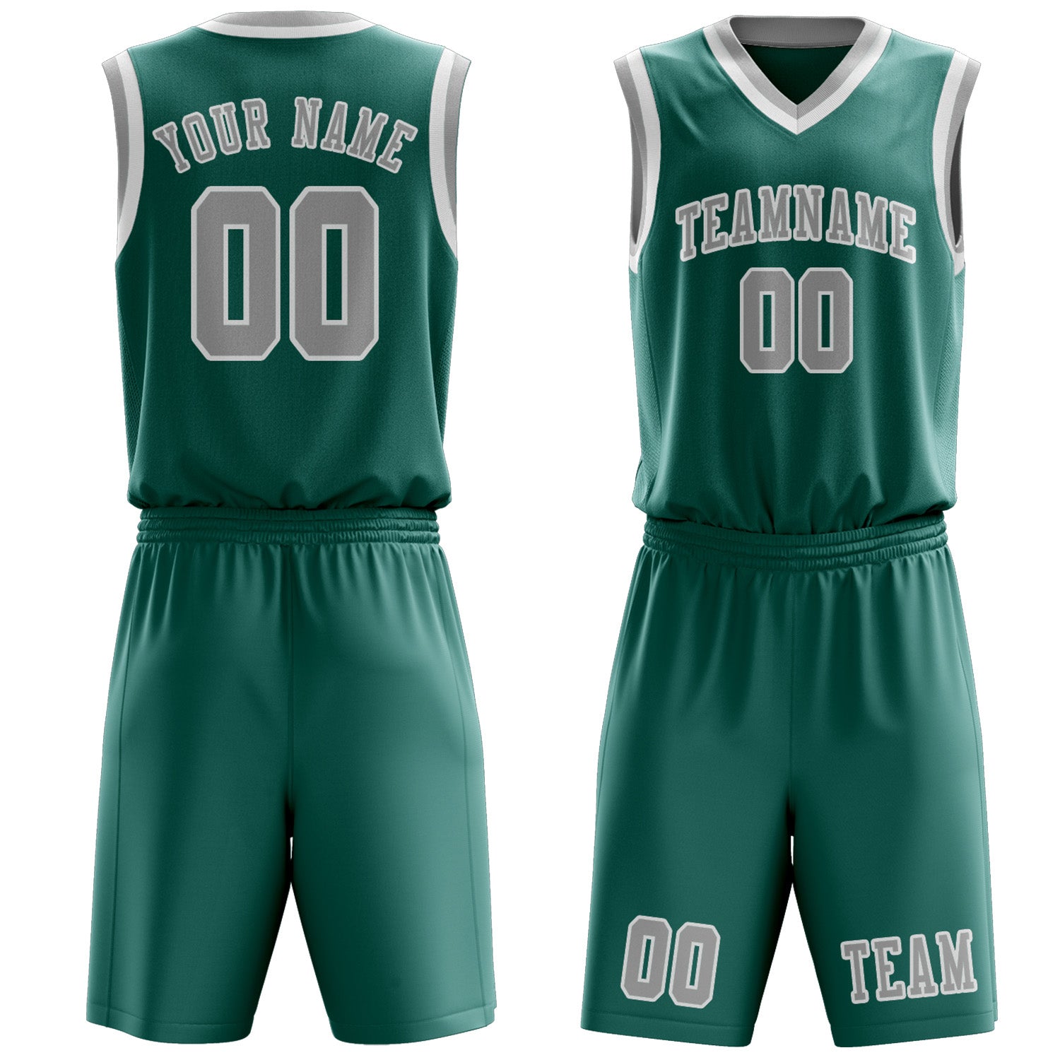 Custom Blue Green Gray Basketball Set