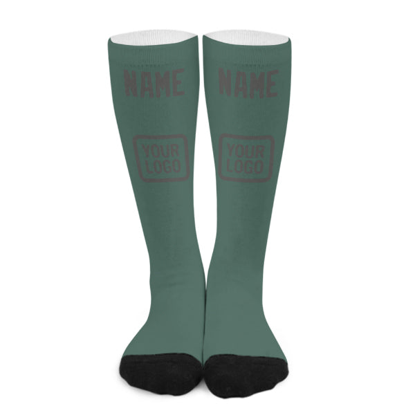 Custom Blue Green Dark Grey Knee-High Sock