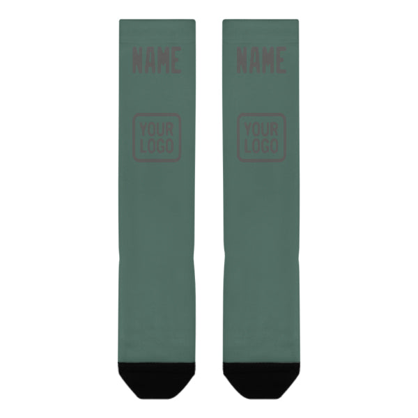 Custom Blue Green Dark Grey Knee-High Sock
