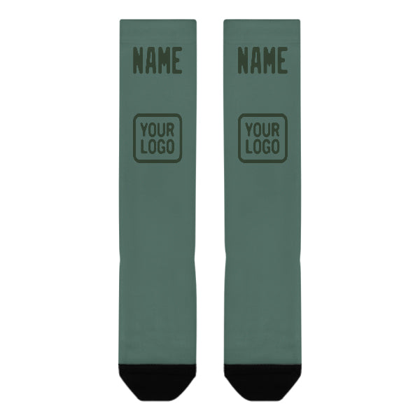 Custom Blue Green Dark Green Knee-High Sock