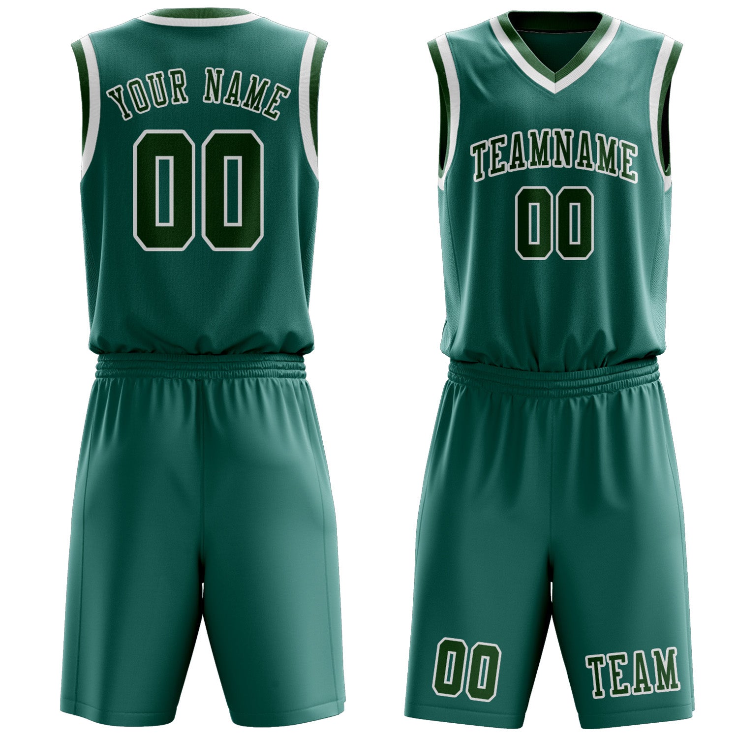 Custom Blue Green Green Basketball Set