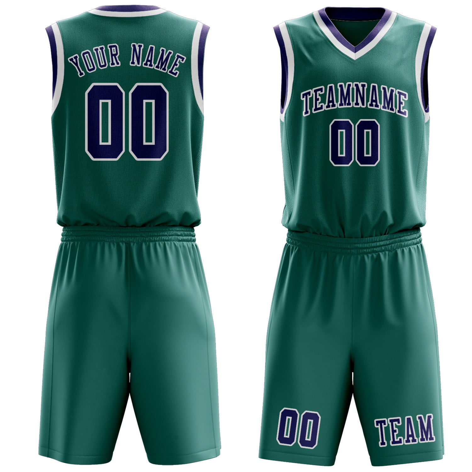 Custom Blue Green Purple Basketball Set