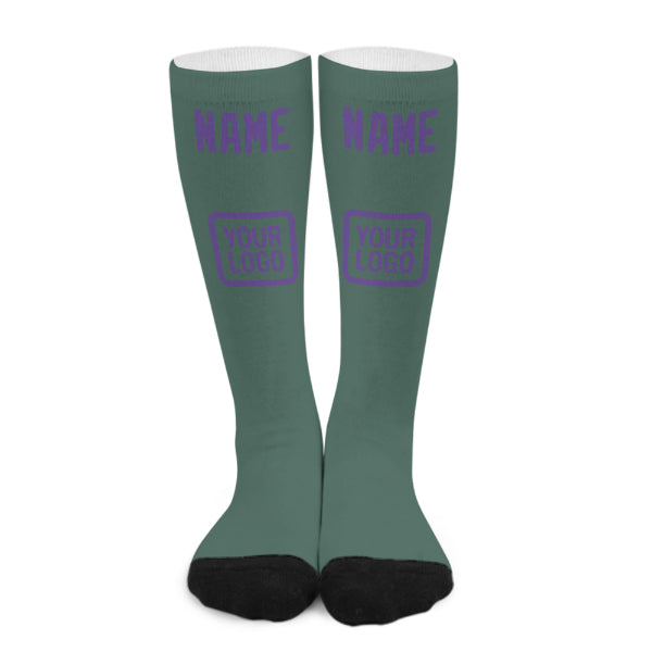 Custom Blue Green Light Purple Knee-High Sock