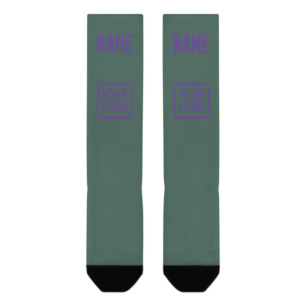 Custom Blue Green Light Purple Knee-High Sock