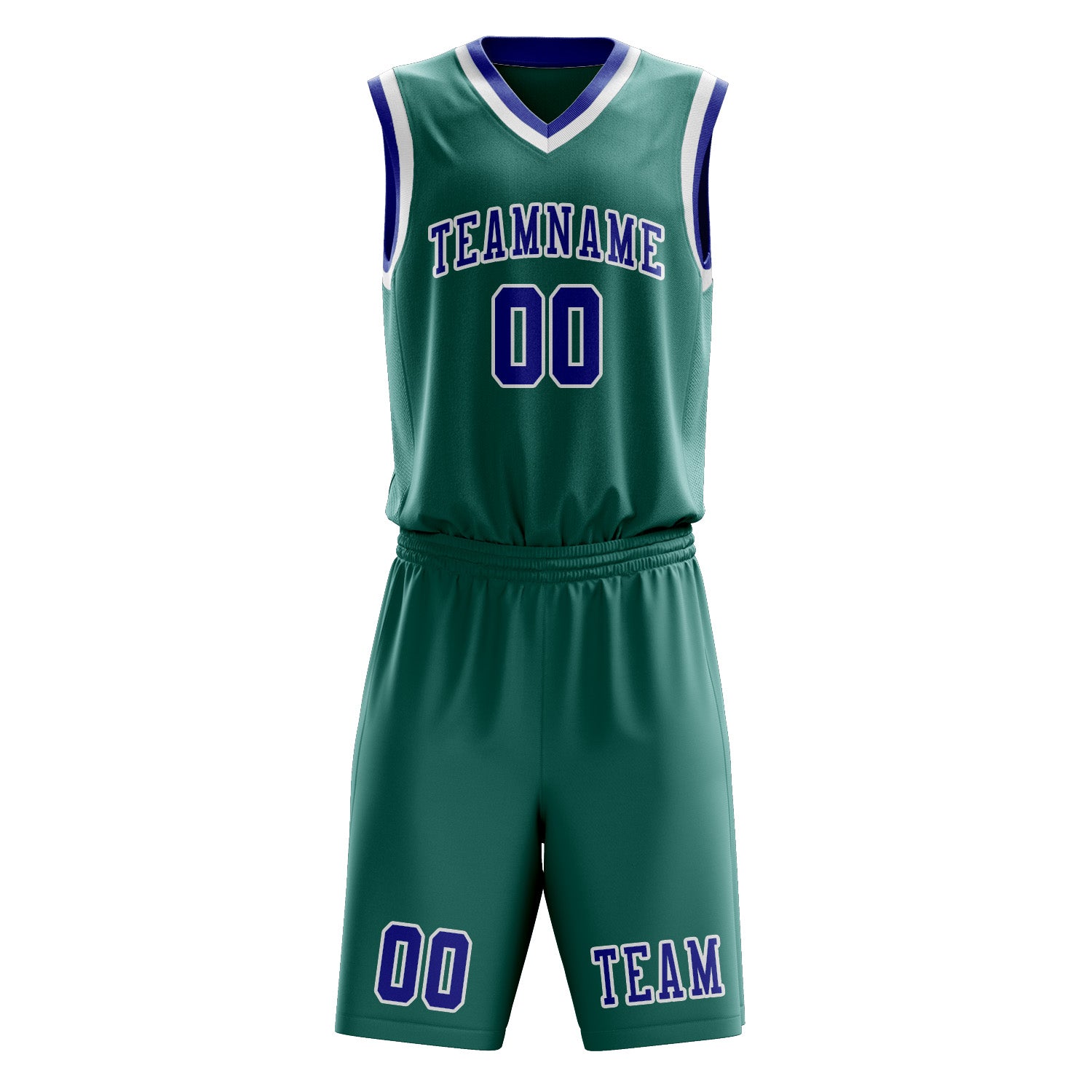 Custom Blue Green Sky Blue Basketball Set