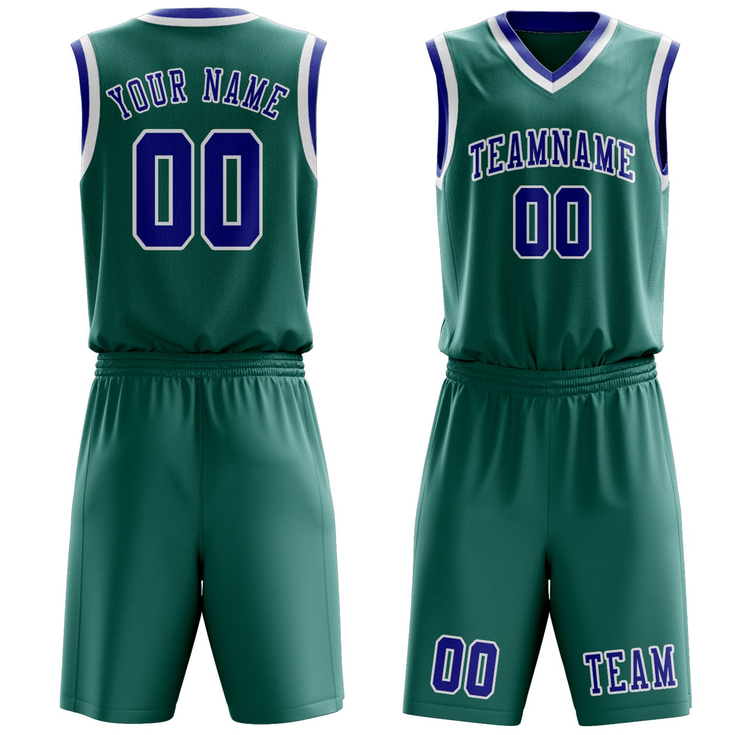 Custom Blue Green Sky Blue Basketball Set