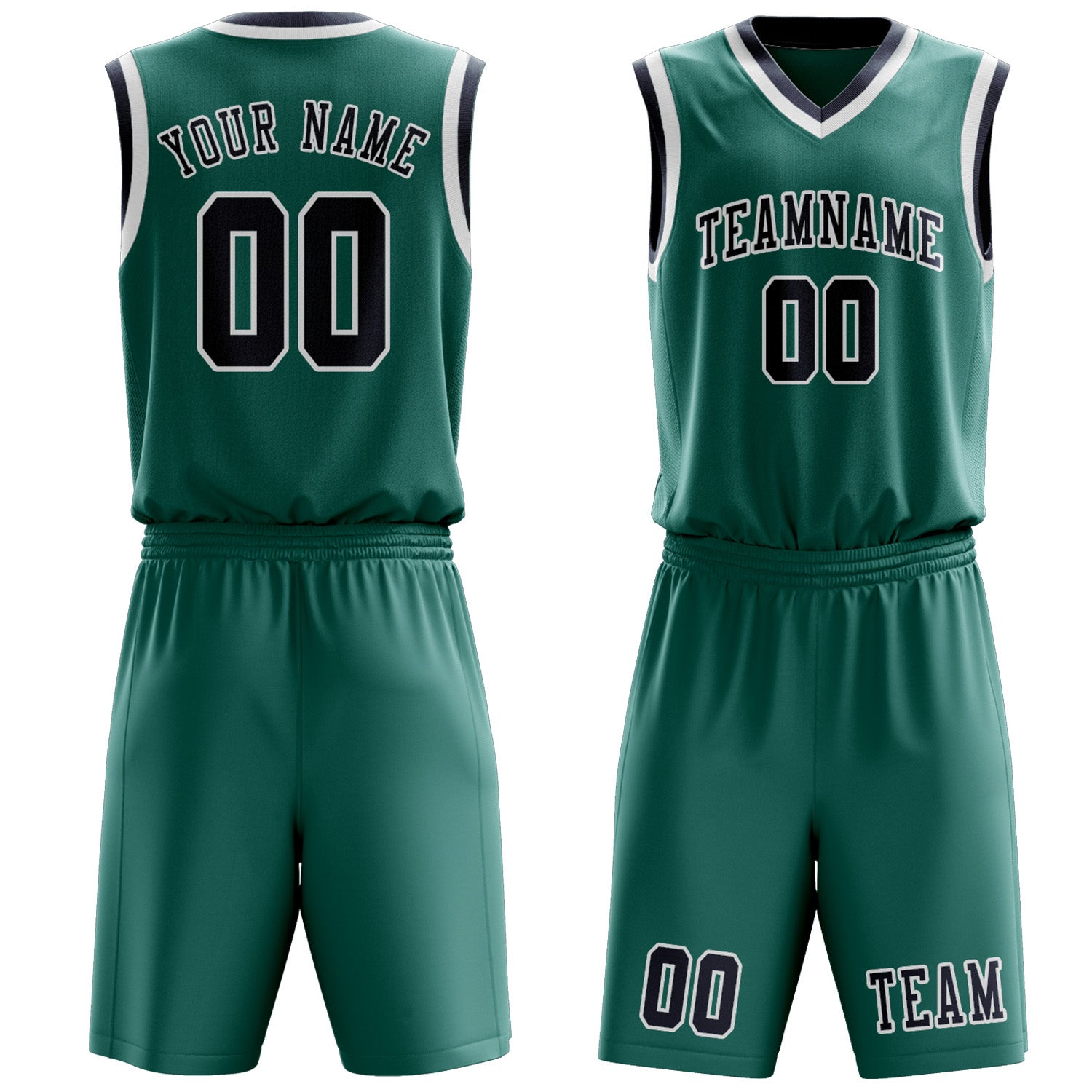 Custom Blue Green Blue Basketball Set