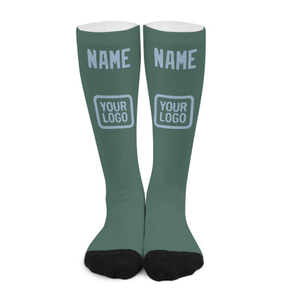 Custom Blue Green Light Blue Knee-High Sock