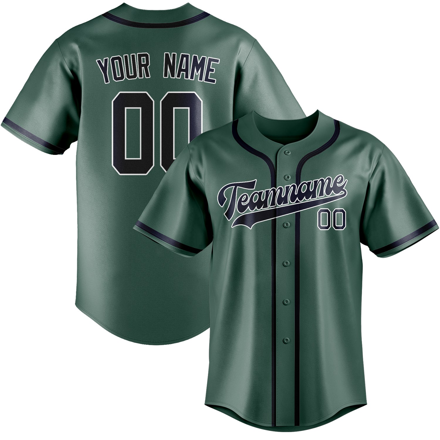 Custom Blue Green Navy Baseball Jersey