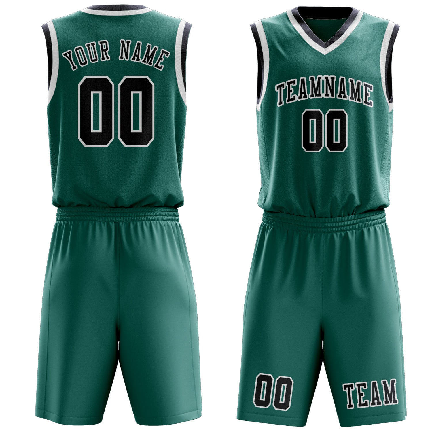 Custom Blue Green Navy Basketball Set