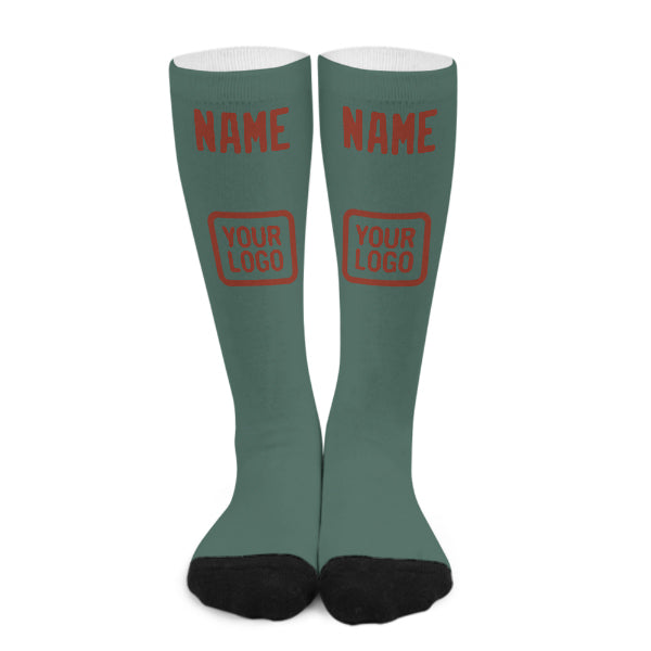 Custom Blue Green Coral Red Knee-High Sock