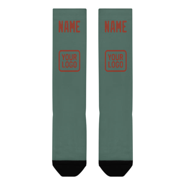 Custom Blue Green Coral Red Knee-High Sock