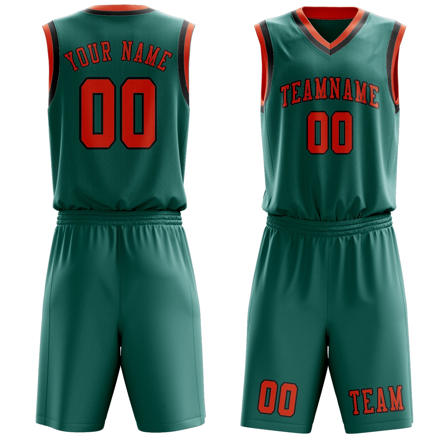 Custom Blue Green Orange Red Basketball Set
