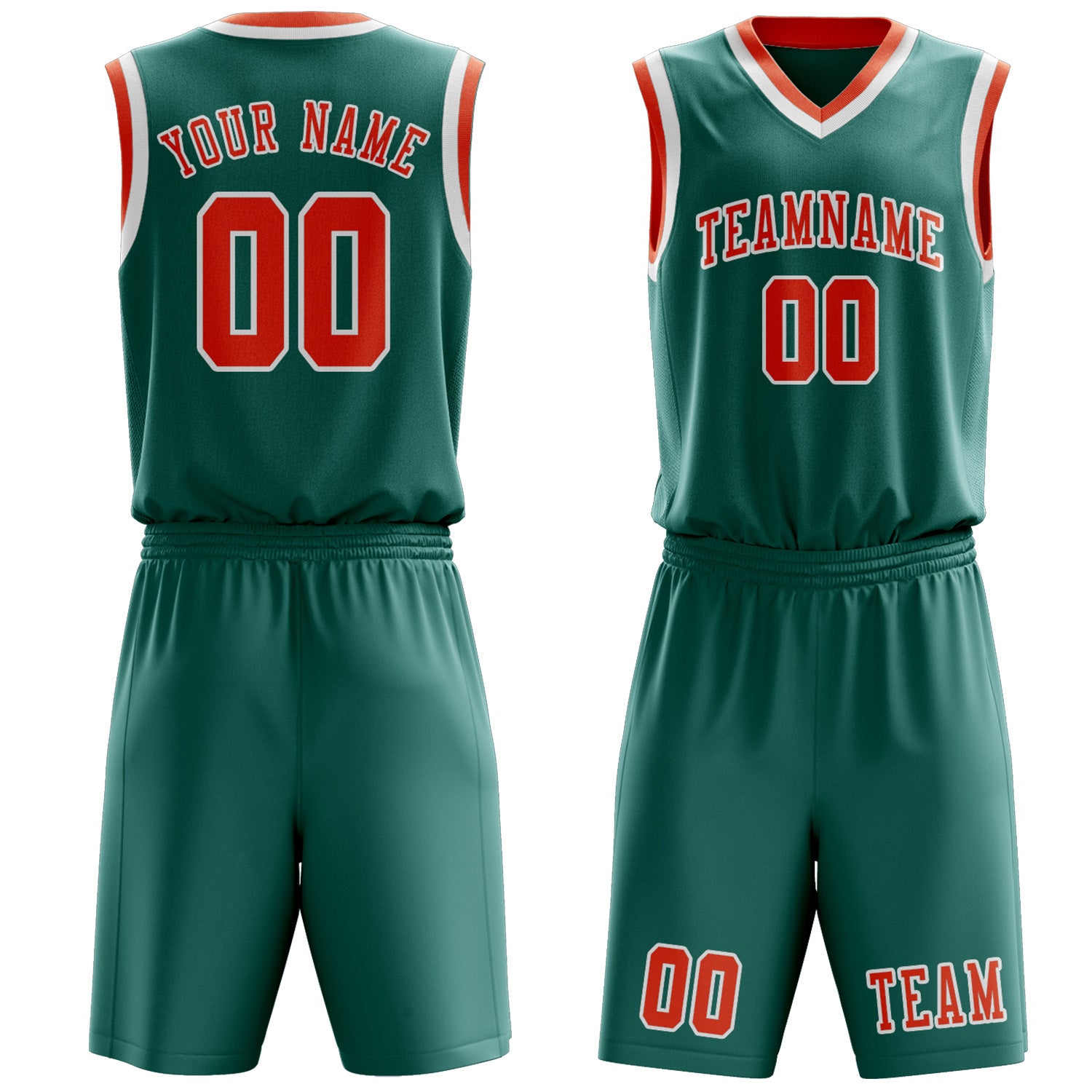 Custom Blue Green Orange Red Basketball Set
