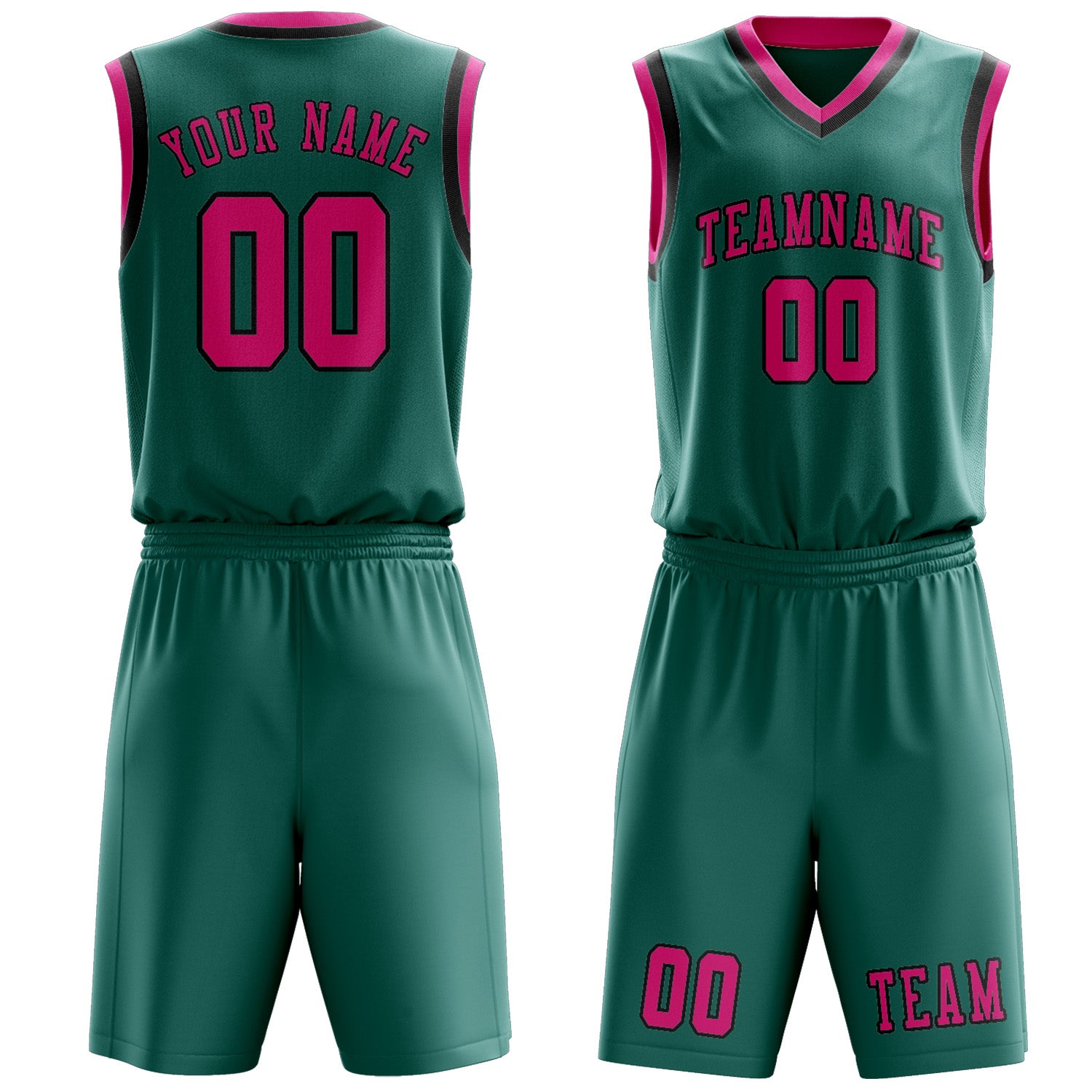 Custom Blue Green Pink Basketball Set