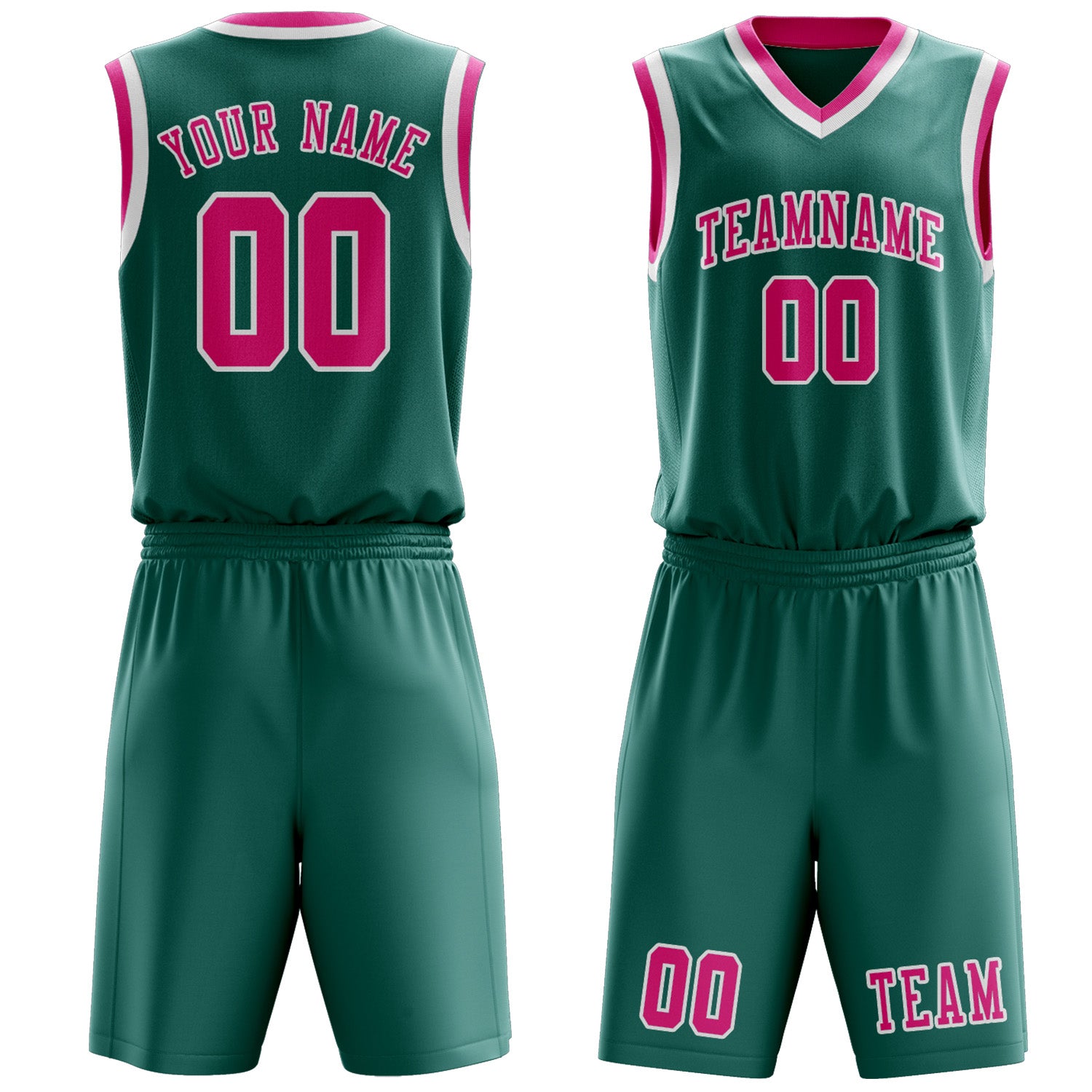 Custom Blue Green Pink Basketball Set