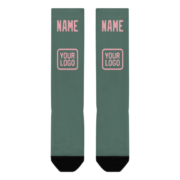 Custom Blue Green Light Pink Knee-High Sock