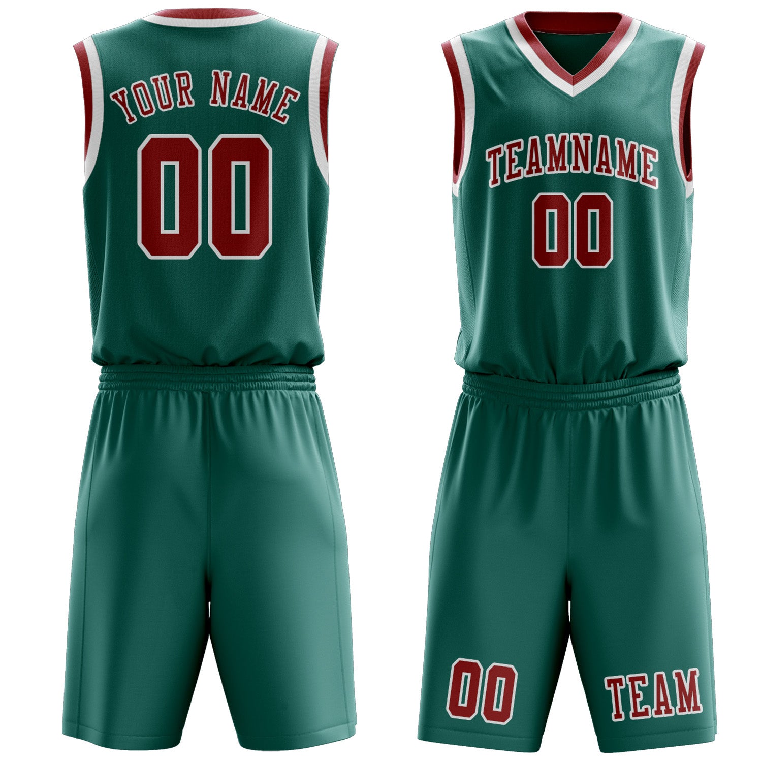 Custom Blue Green Red Basketball Set