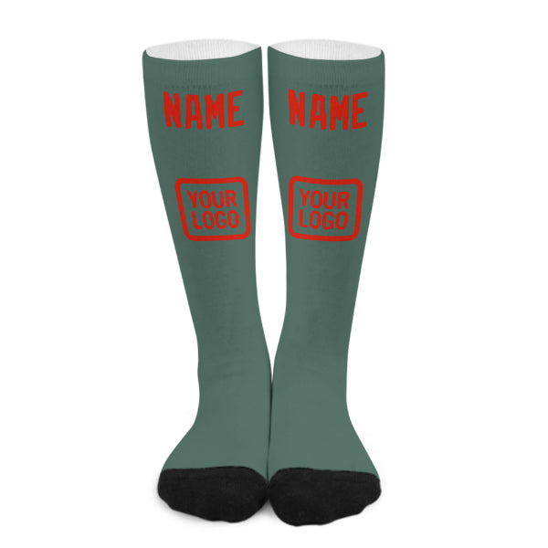 Custom Blue Green Orange Red Knee-High Sock