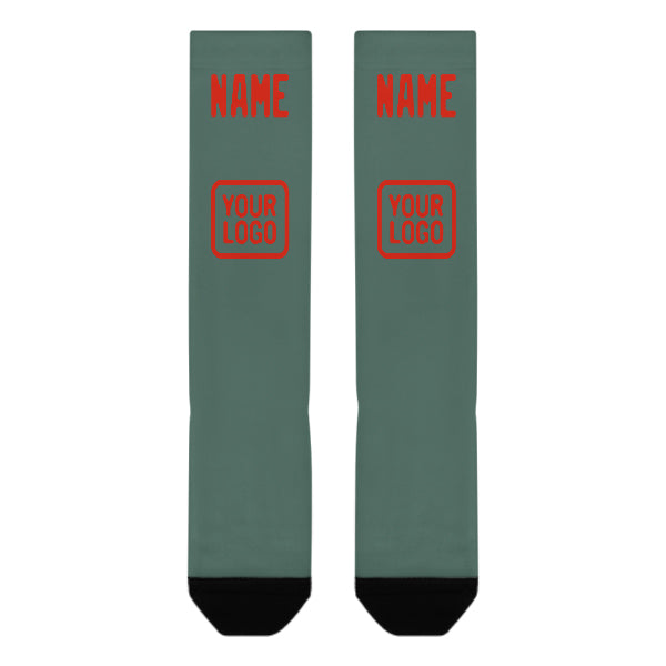 Custom Blue Green Orange Red Knee-High Sock