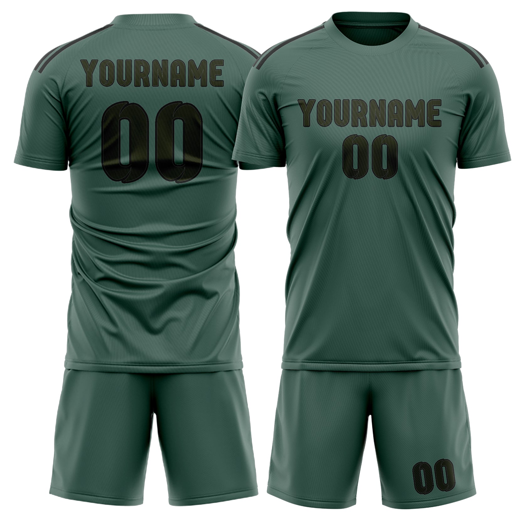 Custom Blue Green Olive Soccer Set