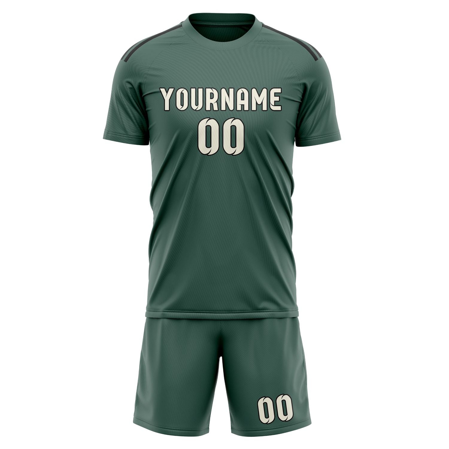 Custom Blue Green Cream Soccer Set