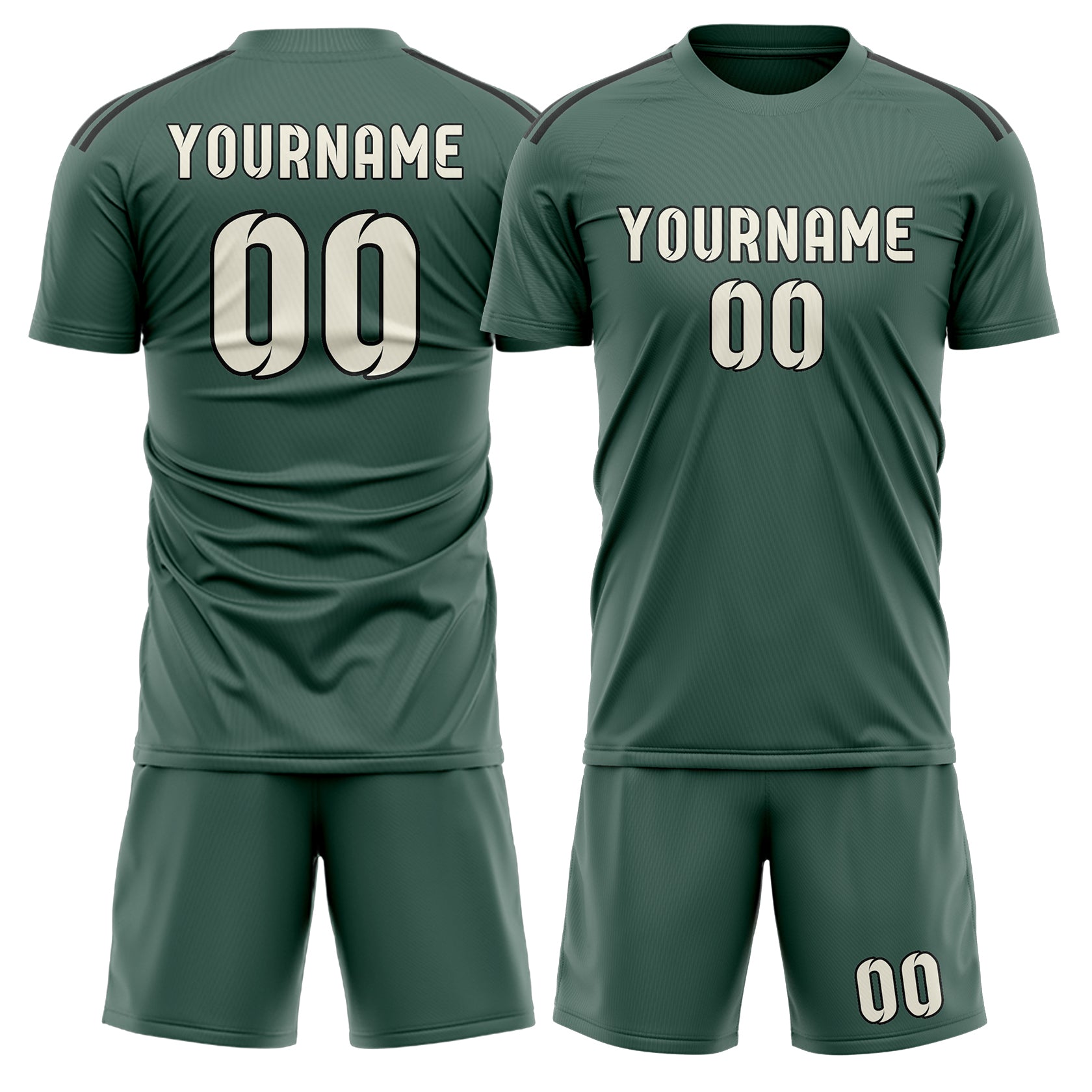 Custom Blue Green Cream Soccer Set