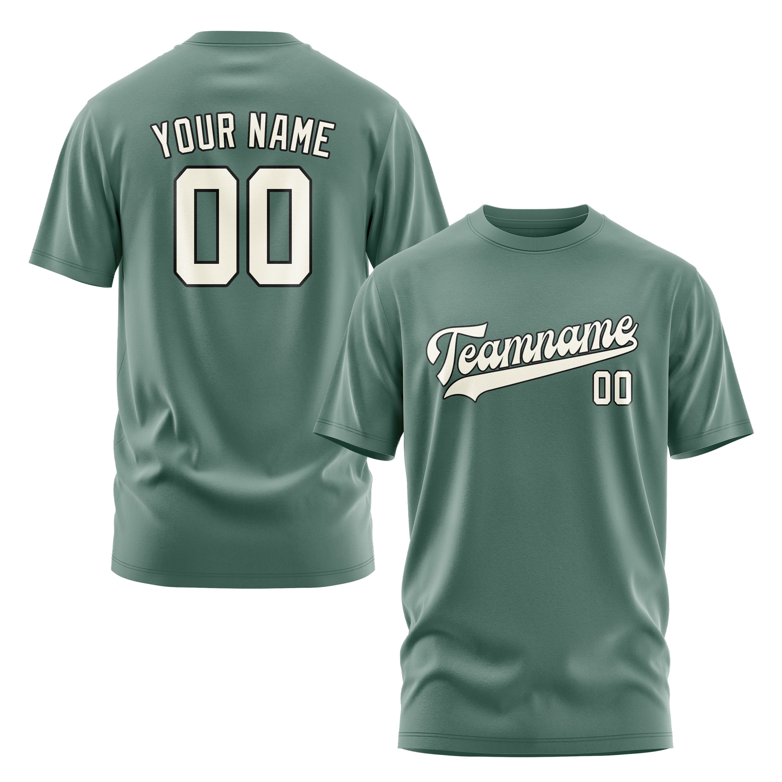 Custom Blue Green Cream T-Shirt