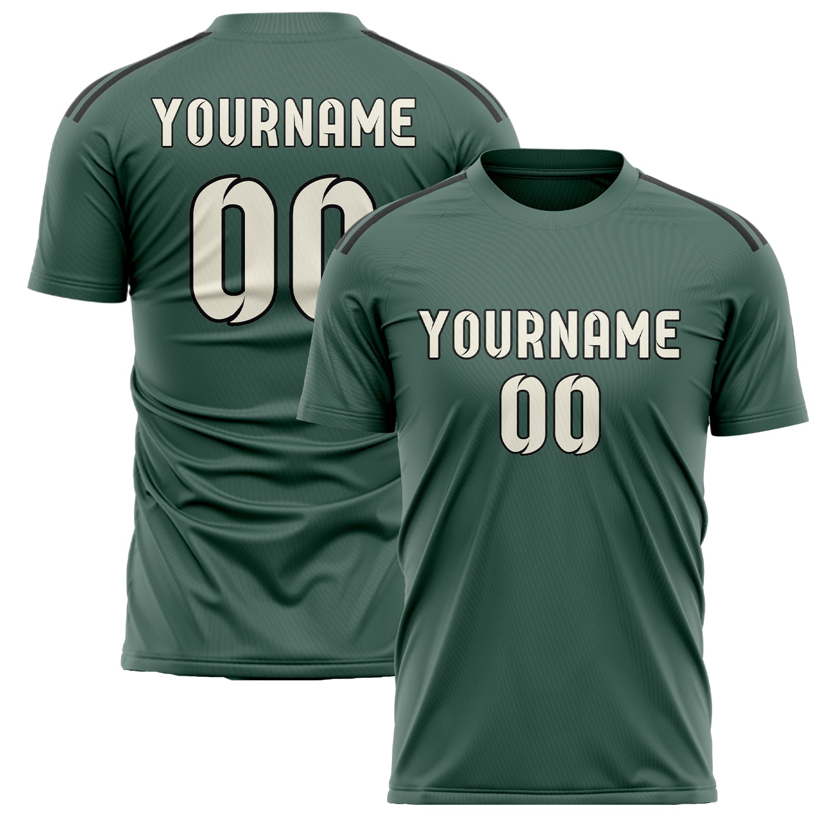 Custom Blue Green Cream Soccer Jersey