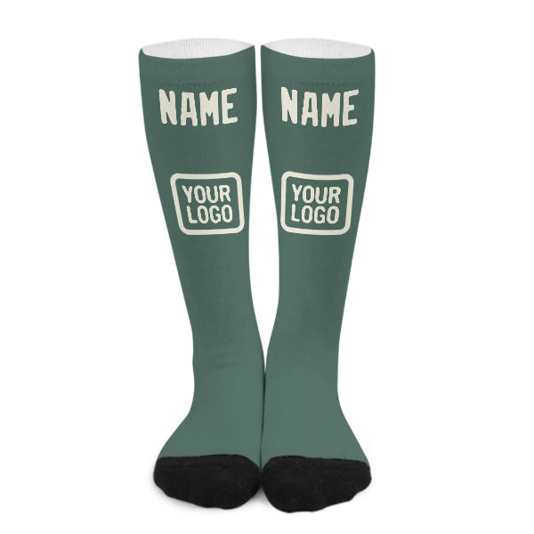 Custom Blue Green Cream Knee-High Sock