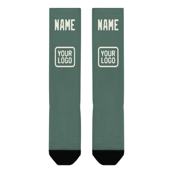 Custom Blue Green Cream Knee-High Sock