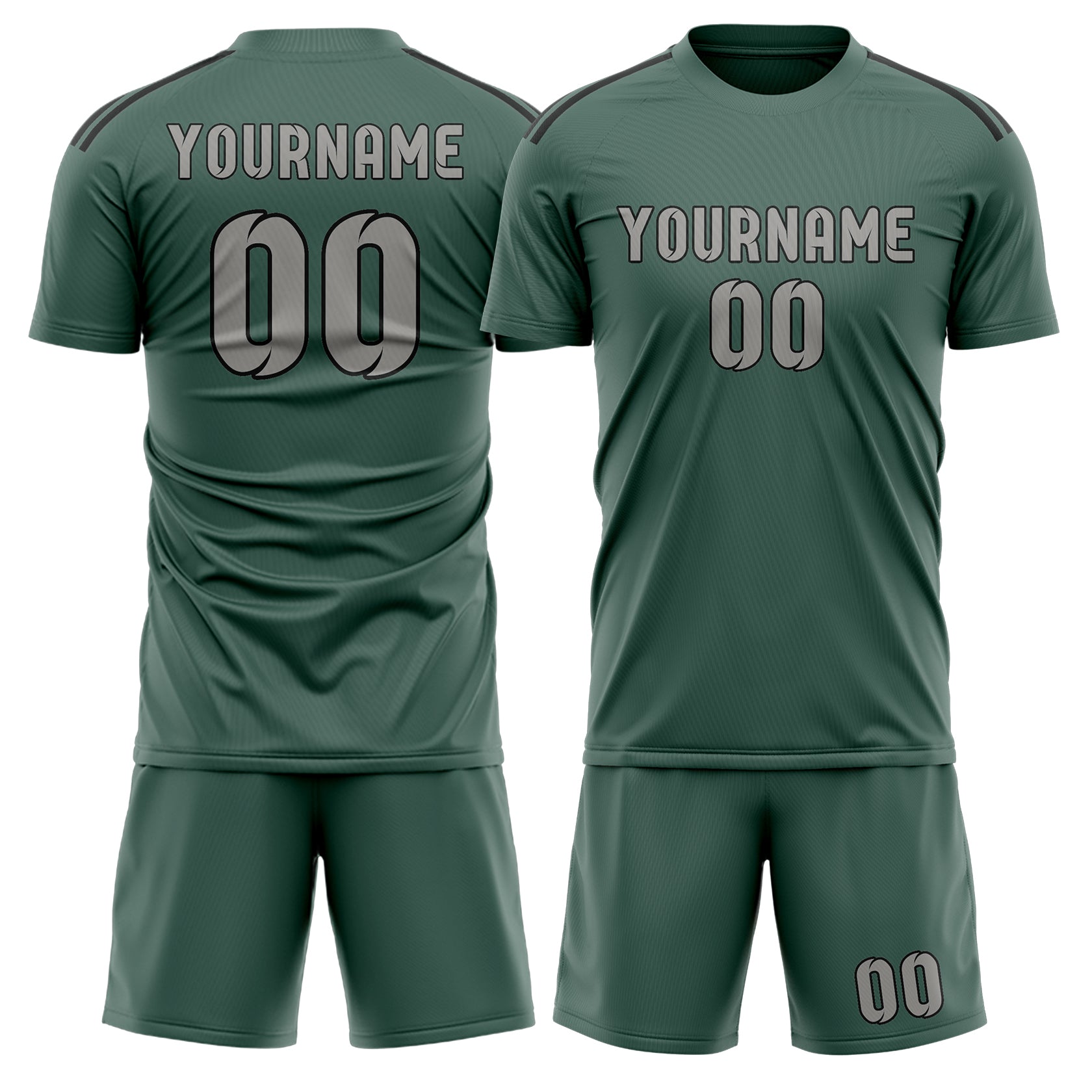 Custom Blue Green Gray Soccer Set