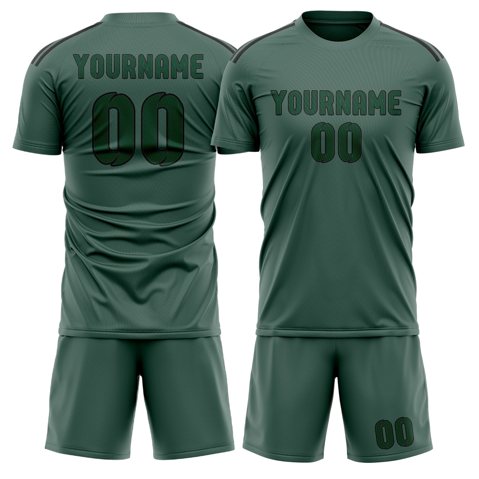 Custom Blue Green Green Soccer Set