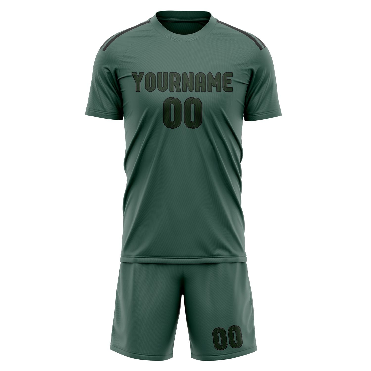 Custom Blue Green Dark Green Soccer Set