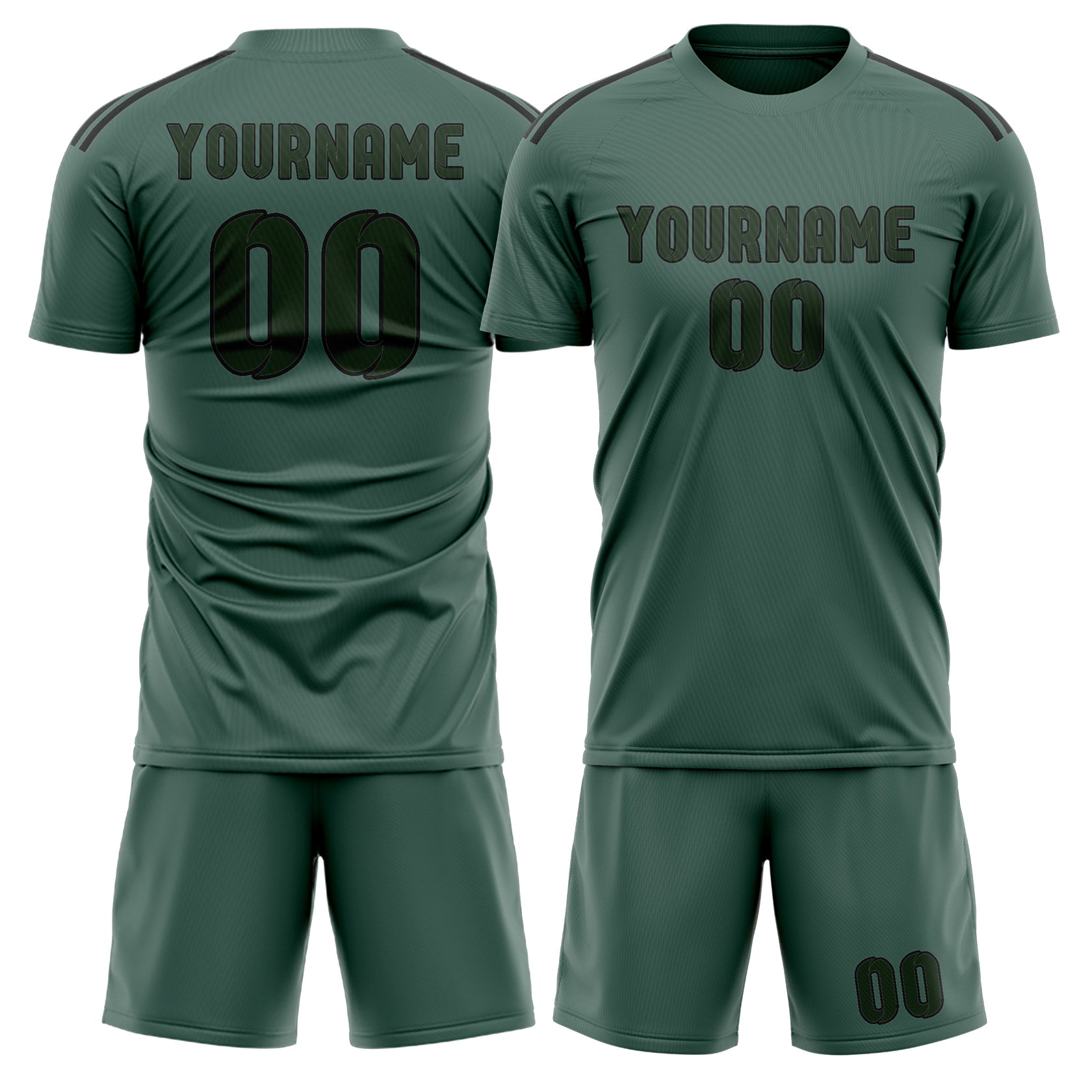 Custom Blue Green Dark Green Soccer Set